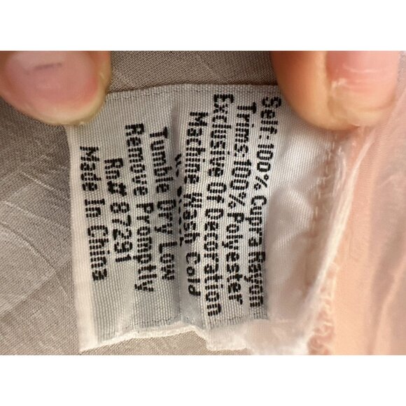 Johnny Was Sheer Pink Tunic Blouse w/Coral & Pink Embroidered Floral Design Size - Picture 8 of 8